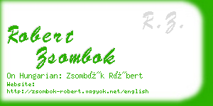 robert zsombok business card